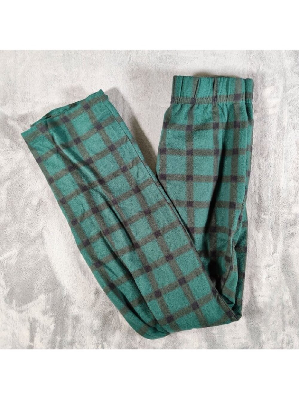 Royal Class Mens Green and Black Plaid Fleece Pajama Sleep Pants (Small) *Flaw* - Picture 2 of 11